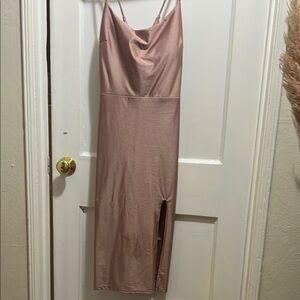 Elegant Pink Spaghetti Strap Dress